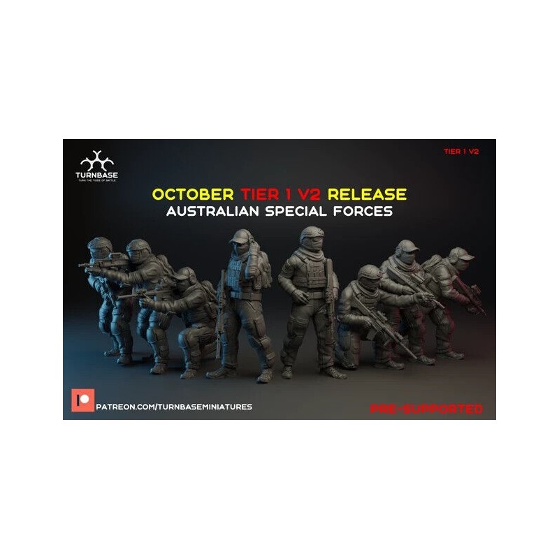 TurnBase Miniatures: Wargames - Australian Special Forces x8 Pack