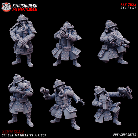 Japanese Shi Gun-Tai Infantry Pistols Squad x6 Pack