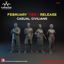 TurnBase Miniatures: Wargames - Casual Civilians x4 Pack