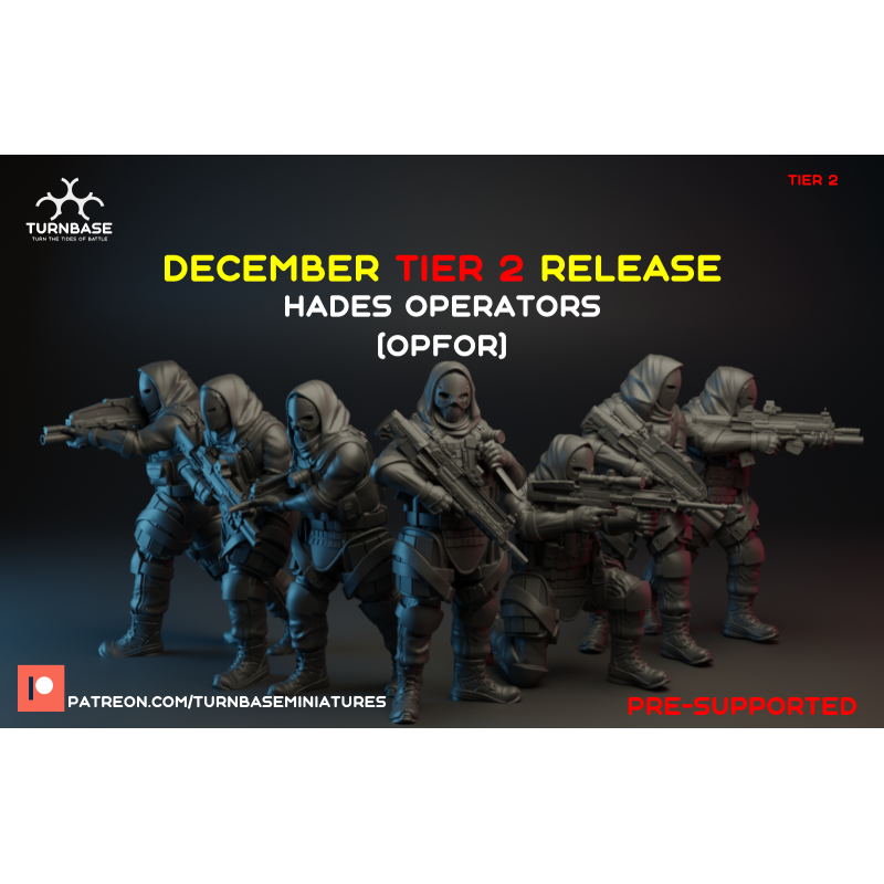 TurnBase Miniatures: Wargames - Hades Operators (OPFOR) x7 Pack