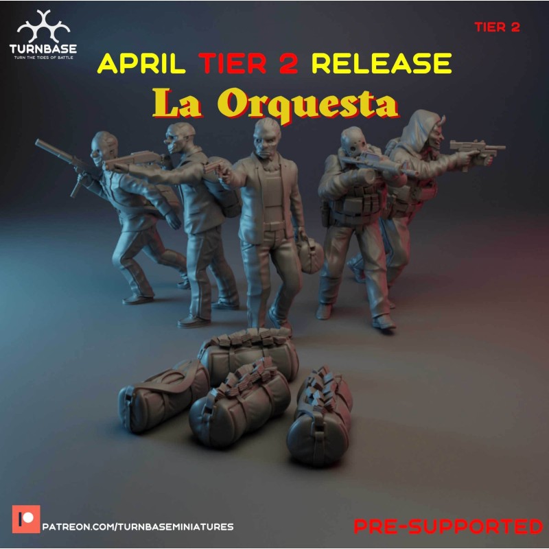 TurnBase Miniatures: Wargames - La Qrquesta Heist Gang x5 Pack