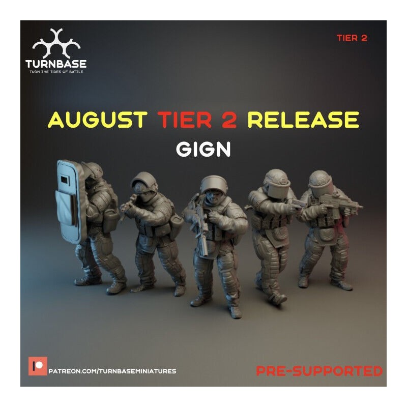 TurnBase Miniatures: Wargames - GIGN French SWAT Police x5 Pack