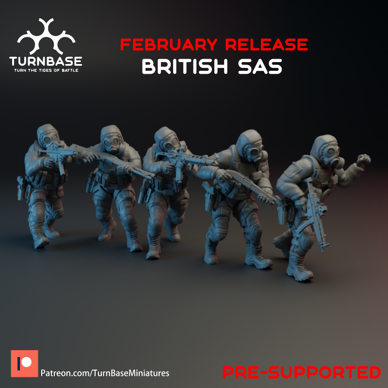 TurnBase Miniatures: Wargames - British SAS x5 Pack