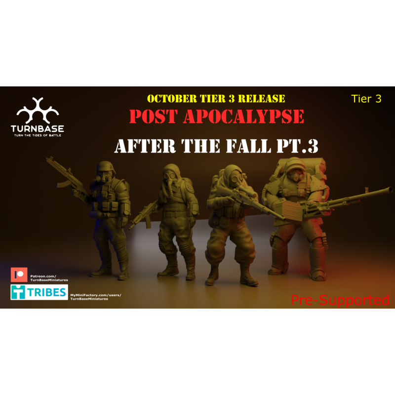 TurnBase Miniatures: Wargames - Post Apocalpse Survivors After the fall pt3 x4 Pack