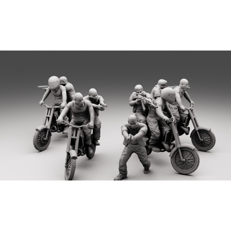 TurnBase Miniatures: Wargames - Biker Gang x9 Pack
