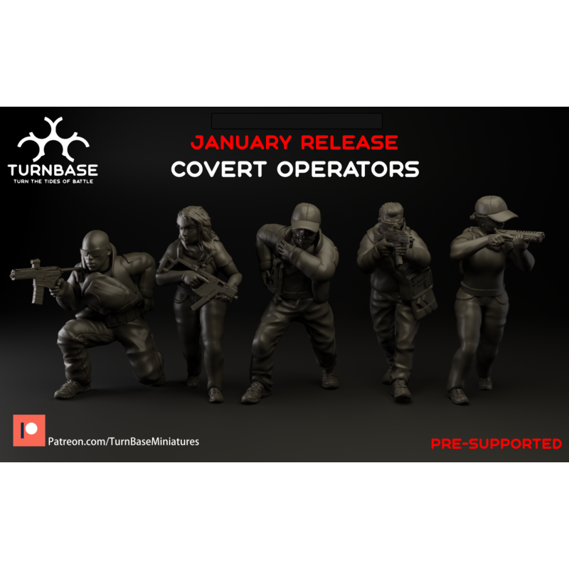 TurnBase Miniatures: Wargames - Covert Operators x5 Pack