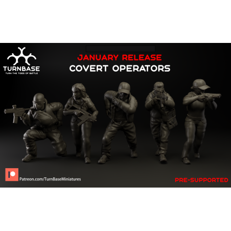 TurnBase Miniatures: Wargames - Covert Operators x5 Pack