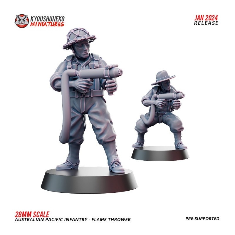 Australian Pacific Infantry Flamethrower Team x2 Pack