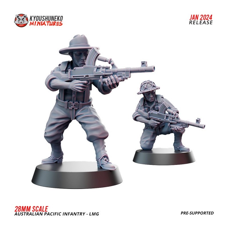 Australian Pacific Infantry LMG Team x2 Pack