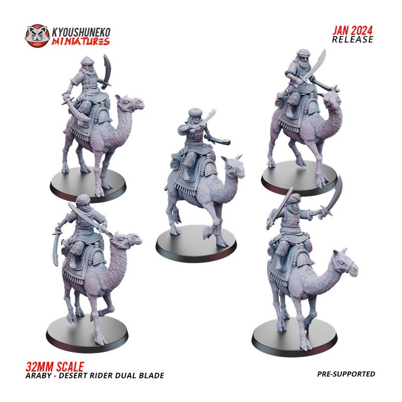 Araby Army Desert Mounted Riders with Dual Blades x5 Pack