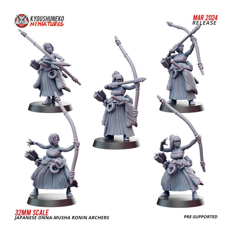 Japanese Sohei Mounted Onna Musha Ronin Archers x5 Pack