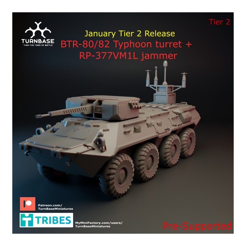 TurnBase Miniatures: Wargames - BTR-80/82 Typhoon Turret and Jammer