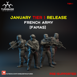 TurnBase Miniatures: Wargames - French Army Team A x4 Pack