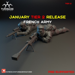 TurnBase Miniatures: Wargames - French Army Snipers x2 Pack