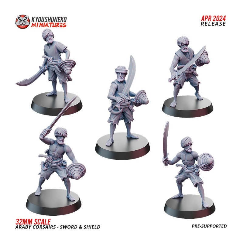 Araby Army Pirate Corsairs Swordsmen x5 Pack