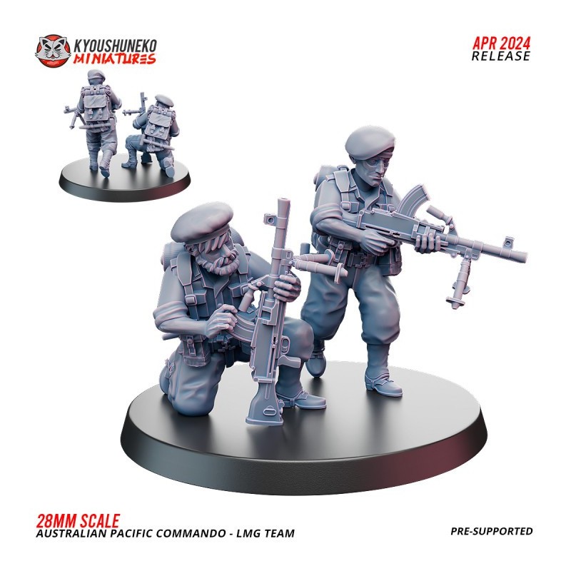 Australian Pacific Infantry Commando LMG Team x2 Pack