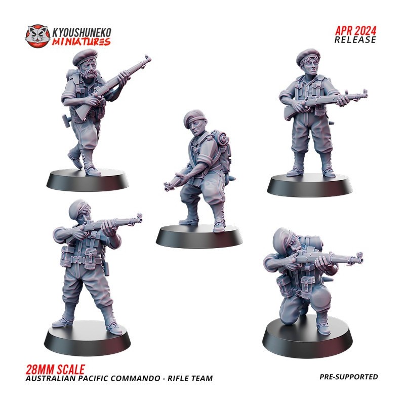 Australian Pacific Infantry Commando Rifle Team x5 Pack