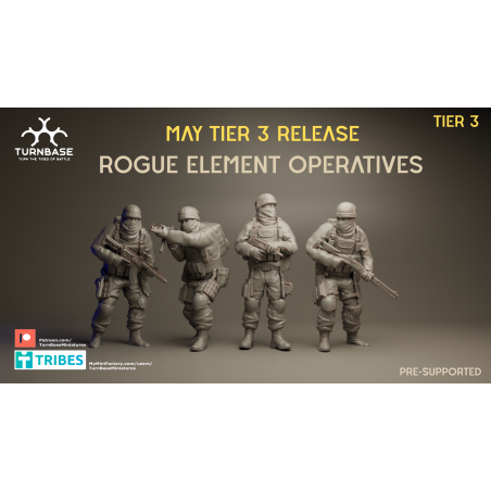 TurnBase Miniatures: Wargames - Rouge Element Operatives x4 Pack