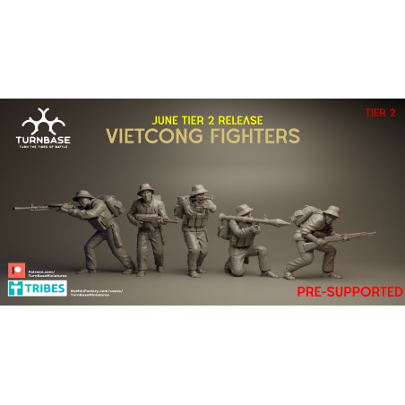 TurnBase Miniatures: Wargames - Vietcong x5 Pack