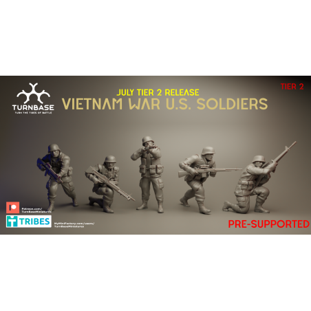 TurnBase Miniatures: Wargames - U.S Soliders Vietnam x5 Pack