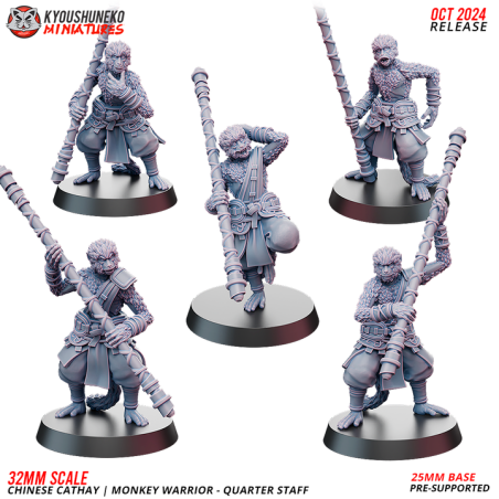 Chinese Monkey Warriors - Quarter Staff x5 Pack