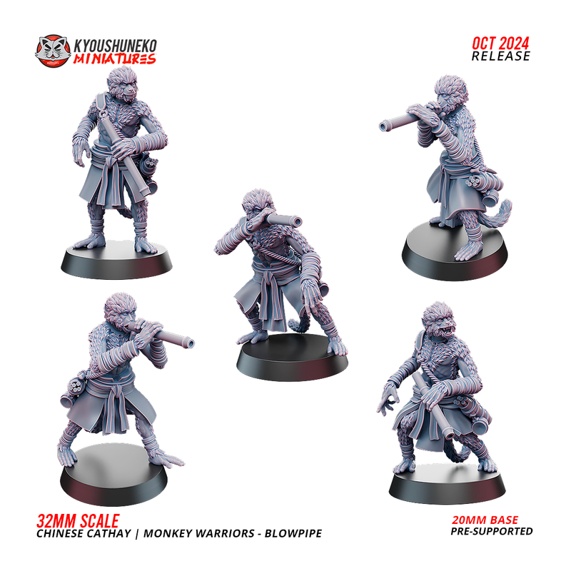 Chinese Monkey Warriors - Blowpipes x5 Pack