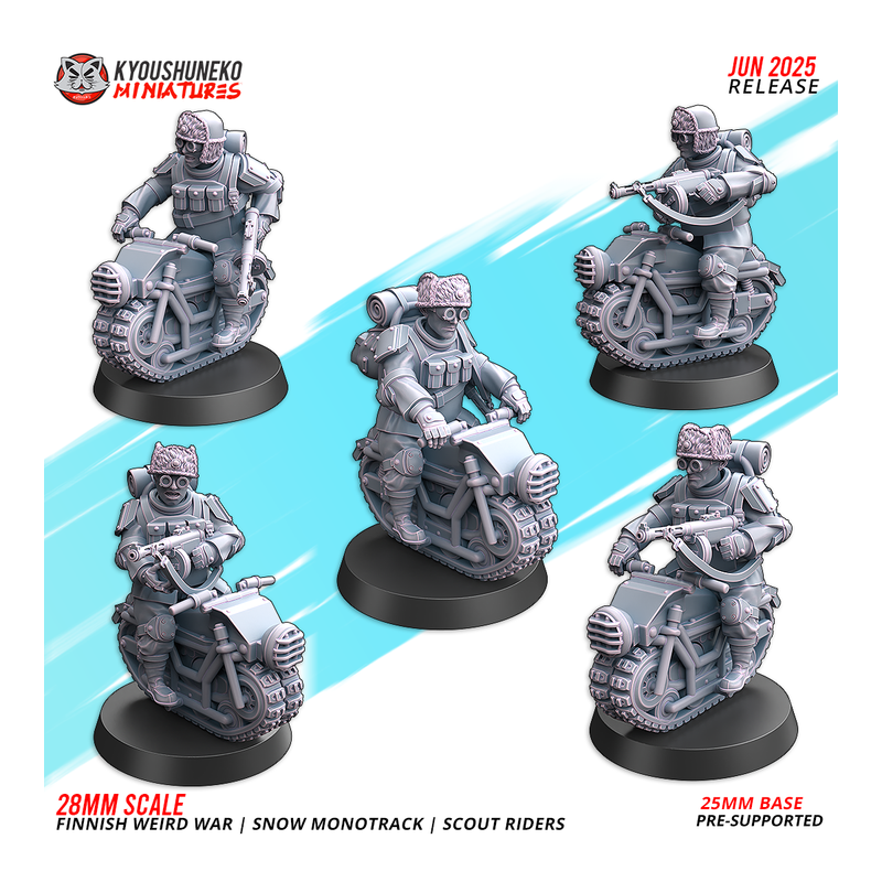 Finnish WW2 - Snow Monotrack Scout Riders x5 Pack Finnish WW2 - Snow Monotrack Scout Riders x5 Pack