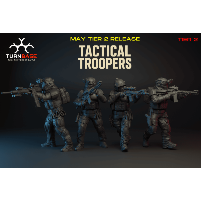TurnBase Miniatures: Wargames - Tactical Troopers x4 Pack