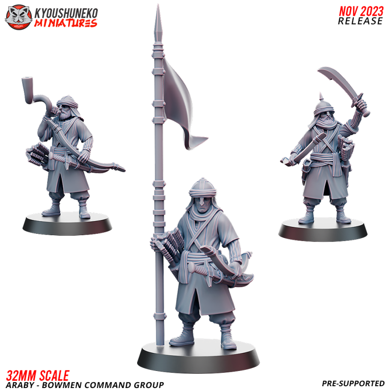 Araby Army Bowmen Archers Command Group x3 Pack